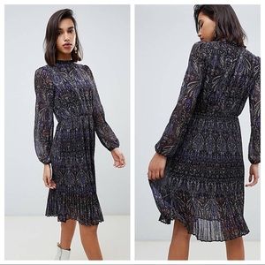 Vero Moda for ASOS Floral Pleated Midi Dress NEW
